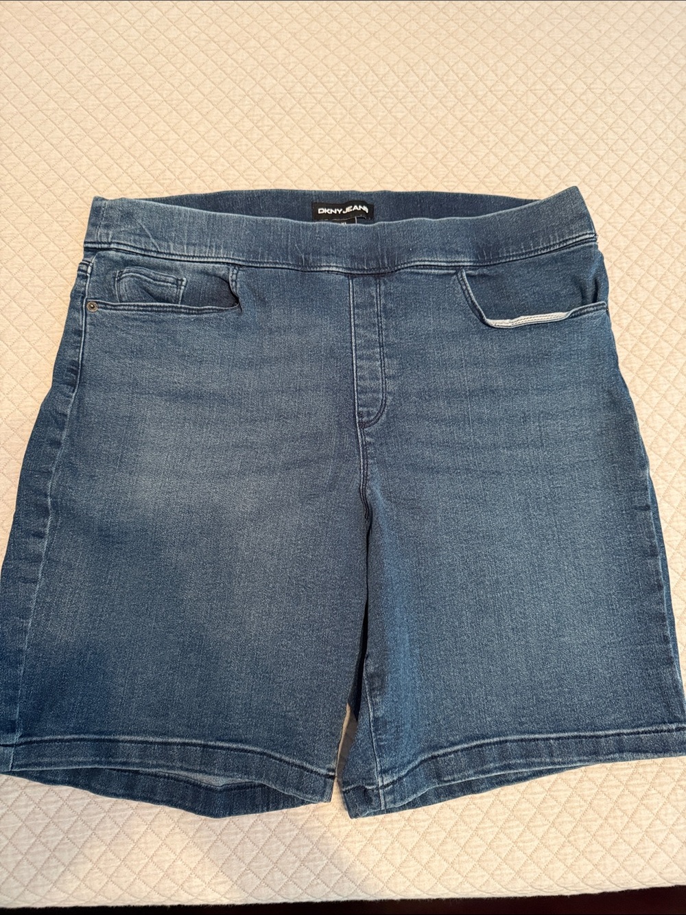 DKNYC Women's Mid-Blue Jean Shorts